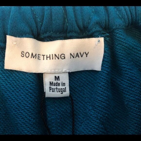 Something Navy True Teal Quilted Shorts - Picture 2 of 5